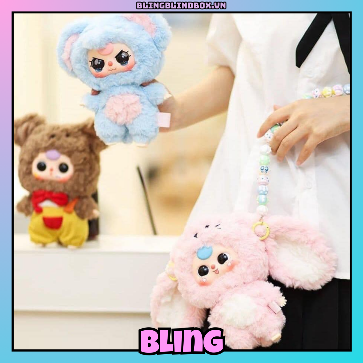 Baby Three Big Cute Plush Pendant